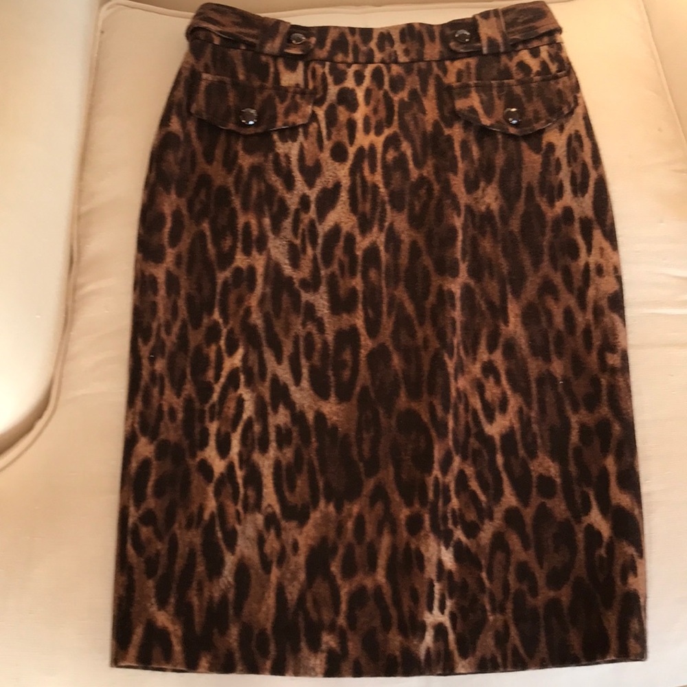 Leopard print pencil skirt size 2
